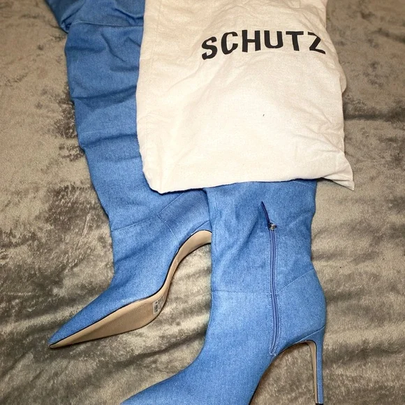 Thigh high scrunched denim boots! (NO TRADES) - Picture 4 of 6